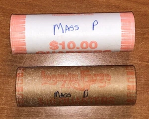 2000 MASSACHUSETTS P&D STATE QUARTER ORIGINAL UNCIRCULATED BANK ROLLS - Picture 1 of 1