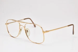 occhiali da vista pilota placcati oro LUXOTTICA 122 52-18 GEP-18k oro AVT anni 80 vintage  - Foto 1 di 19