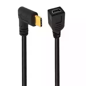USB Type C Male to Mini USB Female Data Extension Cable - 25cm - Picture 1 of 8