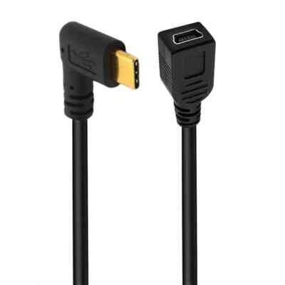 USB Type C Male to Mini USB Female Data Extension Cable - 25cm - Image 1 of 4