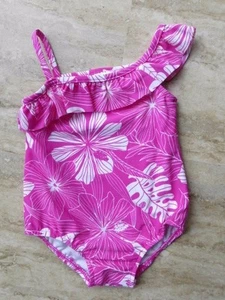 NEW CARTERS BABY GIRLS SWIM BATHING SUIT PINK WHITE FLORAL UPF+50 12M, 18M, 24M - Picture 1 of 3