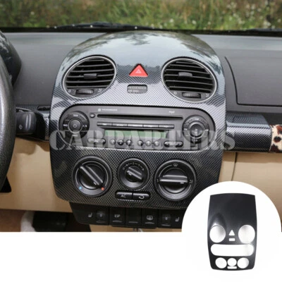 For VW Beetle ABS Carbon Look Center AC Air Vent & CD Panel Trim Cover 2003-2010 - image 1 of 4