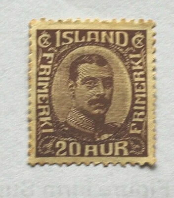 Iceland - 1920 - 20a MH stamp of King Christian - Image 1 of 2