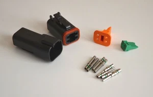 Deutsch DT 4-Pin Genuine Black Connector Kit, 14-16AWG Solid Contacts, USA - Picture 1 of 2