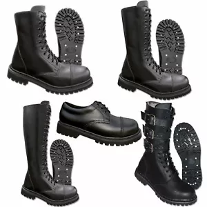 UK Ranger Phantom Boots Springerstiefel 38-47 Leder Gothic Stiefel Stahlkappe - Bild 1 von 6