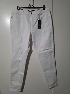 Womens CITY CHIC Harley High Rise Skinny White Distressed Jeans - Size 18 (T56) - Picture 1 of 6