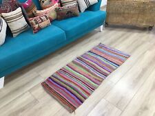 Striped kilim rug, Boho rug, Entry rug, Turkish kilim rug, Kitchen rug