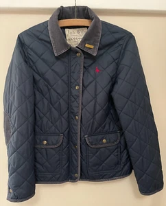 Jack Wills Cordings ladies navy blue jacket size 12 quilted lightweight pockets - Picture 1 of 10