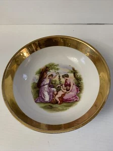 Signed Angelica Kauffman 22 Carat Gold Warranted Platter Plate Women & Cherub - Picture 1 of 4