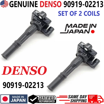 OEM DENSO x2 Ignition Coils For 1995-1999 Toyota Paseo Tercel 1.5L, 90919-02213 - Image 1 of 4
