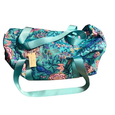 Bolso de viaje Vera Bradley Lighten Up grande pavo real jardín azul aguamarina nuevo con etiquetas Foto 1 de 4