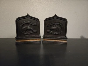 Sujetalibros vintage estilo occidental caballo y herradura decoración del hogar país ecuestre - Imagen 1 de 20