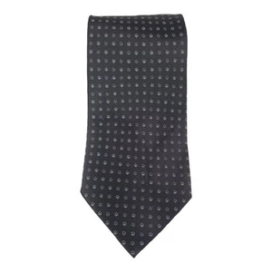 Bill Blass Men's Necktie Black White Tan Dots Silk Tie - Picture 1 of 6