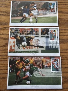 U.S. 1994 Mystic Stamp FDC World Cup Soccer  - Set Of 3 - Picture 1 of 1