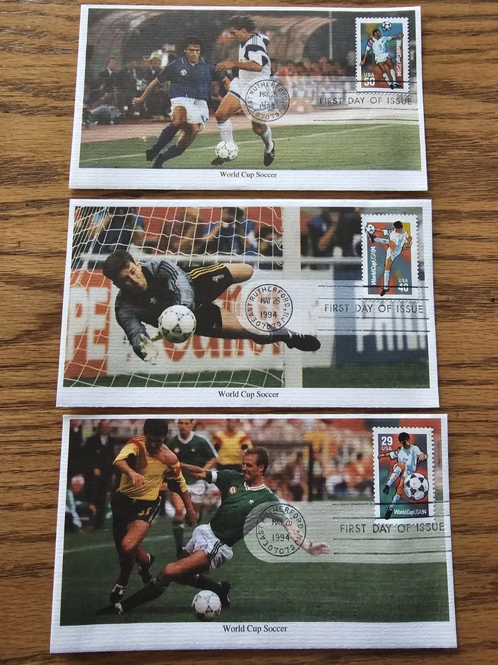 U.S. 1994 Mystic Stamp FDC World Cup Soccer  - Set Of 3 - Image 1 of 1