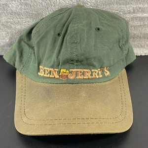 Vintage Ben and Jerry's Green Strap Back Hat Made In USA - Picture 1 of 6