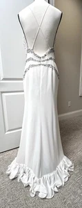 Xtreme Prom Formal Evening Dress Beaded Ivory Size 14 - Picture 1 of 21
