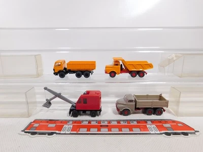 4X Wiking H0 1:87 Modello Kipper Mercedes MB MAN Schaufelbagger Mint #EA386-0,5 - Immagine 1 di 4