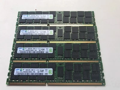 Samsung Lot Of(4)16GB 2Rx4 PC3L-10600R DDR3 M393B2G70BHO-YH-9 - Image 1 of 4
