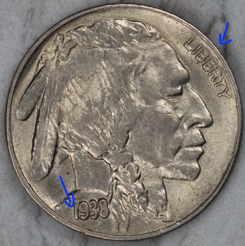 1938 D/D Buffalo Nickel DBL 1 D/D ERROR SHARP FULL HORN Cover