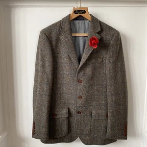 John Lewis (38R) Harris Tweed Men’s Tweed Country Check Windowpane Blazer Jacket - Picture 1 of 15