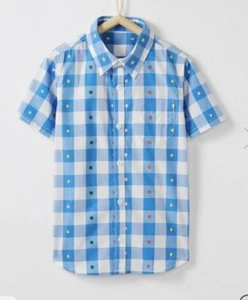 $50 Hanna Andersson Boy 8 / 130cm Celebrate Spring Woven Button-down Shirt - Picture 1 of 11