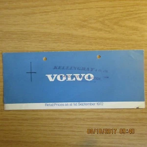 VOLVO 144 145 164 1800ES Saloon Estate Fastback Sports Coupe UK PRICE LIST 1972 - Picture 1 of 1