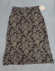 Vintage Kathie Lee Collection Womens Sz 16 Black-Tan Full Length Dress Skirt NEW - Picture 1 of 2