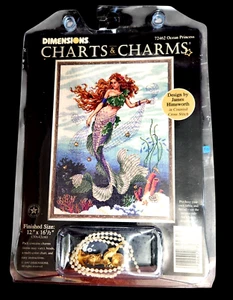 Dimensions Charts And Charms 72462 Ocean Princess Cross Stitch 1997 Mermaid RARE - Picture 1 of 2