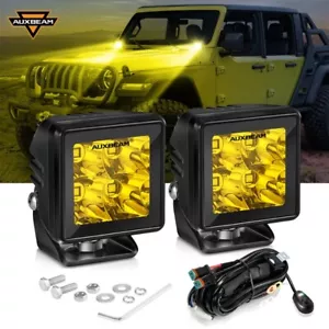 AUXBEAM 2" Zoll LED Pods gelb Scheinwerfer Offroad Fahren Nebelscheinwerfer LKW ATV - Bild 1 von 12