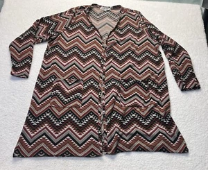 Almost Famous Womens 2x Multicolor Aztec Southwest Open Front Cardigan Boho - Picture 1 of 4