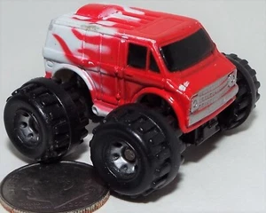 Small Micro Machine Chevy Van Monster Truck in Red and White (Good) - Picture 1 of 3