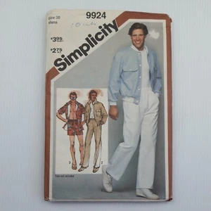 Simplicity Sewing Pattern 9924 Men's Jacket Pants Shorts Size 38 Uncut - Picture 1 of 2