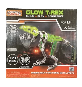 Metal Tech Glow T-REX Build Play Construct Tools Included 171 pcs - Picture 1 of 2