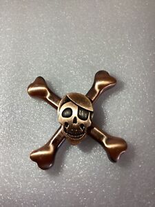 Skull & Cross Bones Brass Head Spinner 