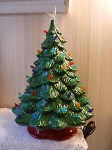 Modern 19" Ceramic High Sheen Christmas Tree w Assorted Color Cone Shaped Tips