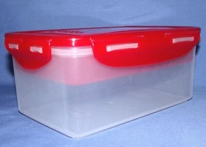 Lock N Lock Rectangle Container 47oz Removable Red Storage Divider Tray All New - Picture 1 of 9