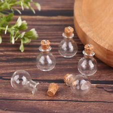 10Pcs/Set Small Glass Bottles Clear Mini Wishing Bottles with Cork StoppeWR