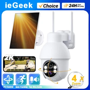 ieGeek 3MP Solar Security Camera System Wireless Home WiFi Outdoor Night Vision - Picture 1 of 8