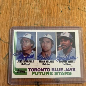 1982 Topps - Future Stars #203 Milner Wells Barfield (RC) signed baseball card