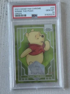 2023 Disney 100 Topps Chrome Winnie The Pooh Green Refractor /99 PSA 10 - Picture 1 of 3