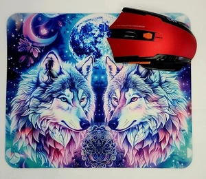 Mystic Wolves Sublimated Computer Mouse Pad - Picture 1 of 2