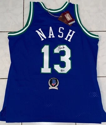Steve Nash Autographed Dallas Maverick M&N Replica Basketball Jersey Beckett Wit - Image 1 of 2