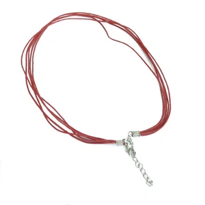 Joyería 5 filas 42+6cm rojo algodón con mosquetón cadena nenad-design R118 - Imagen 1 de 4