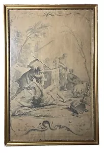 Antique 18th Century Engraving - 'Moses Striking a Shepherd' Amigoni / Wagner - Picture 1 of 7