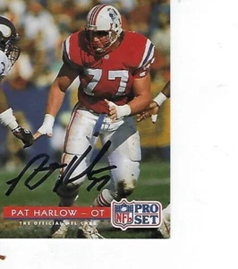 PAT HARLOW SIGNED 1993 PRO SET #247 - NEW ENGLAND PATRIOTS - Picture 1 of 1