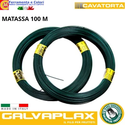 Filo Acciaio Zincato Plasticato Verde Cavo per Legatura Pali Rete Frutteti 100M - Immagine 1 di 2