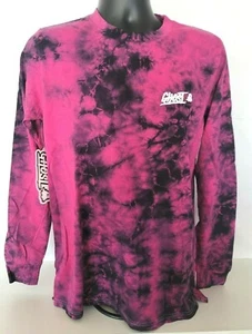 NEW GHOST LIFESTYLE GLITCH LONG SLEEVE BLACK TIE DYE T-SHIRT SIZE MED OR LARGE - Picture 1 of 6