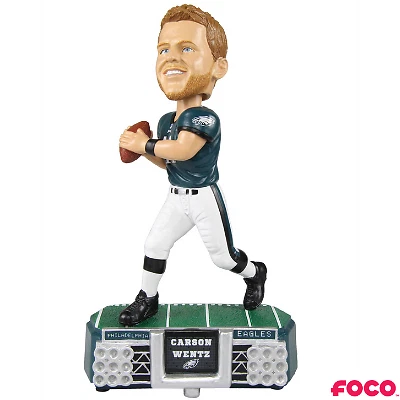 NFL Stadium Lights Bobble Head Carson Wentz Philadelphia Eagles Cover
