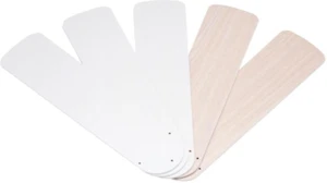 7741600 52-Inch White/Bleached Oak Fan Blades, Five-Pack - Picture 1 of 3